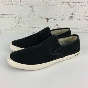 SeeVees Baja Slip On Classic Black Linen Classic 9.5